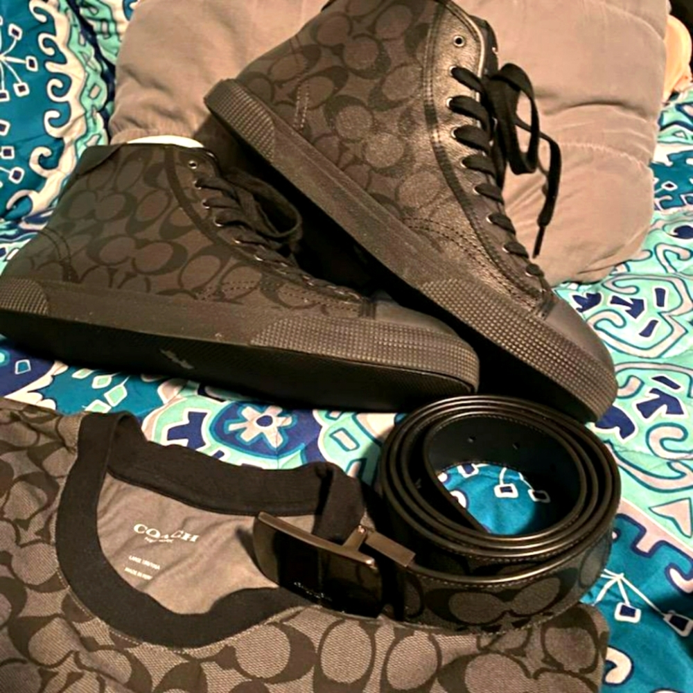 Coach set to include shoes, belt and shirt